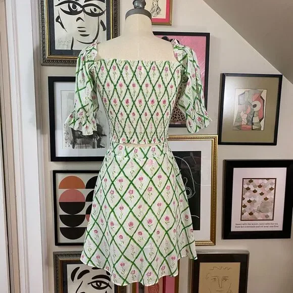 Mary Marshmallow Women’s Size Small Crop Top and Skirt Set Green 2 Piece Set - Picture 5 of 8